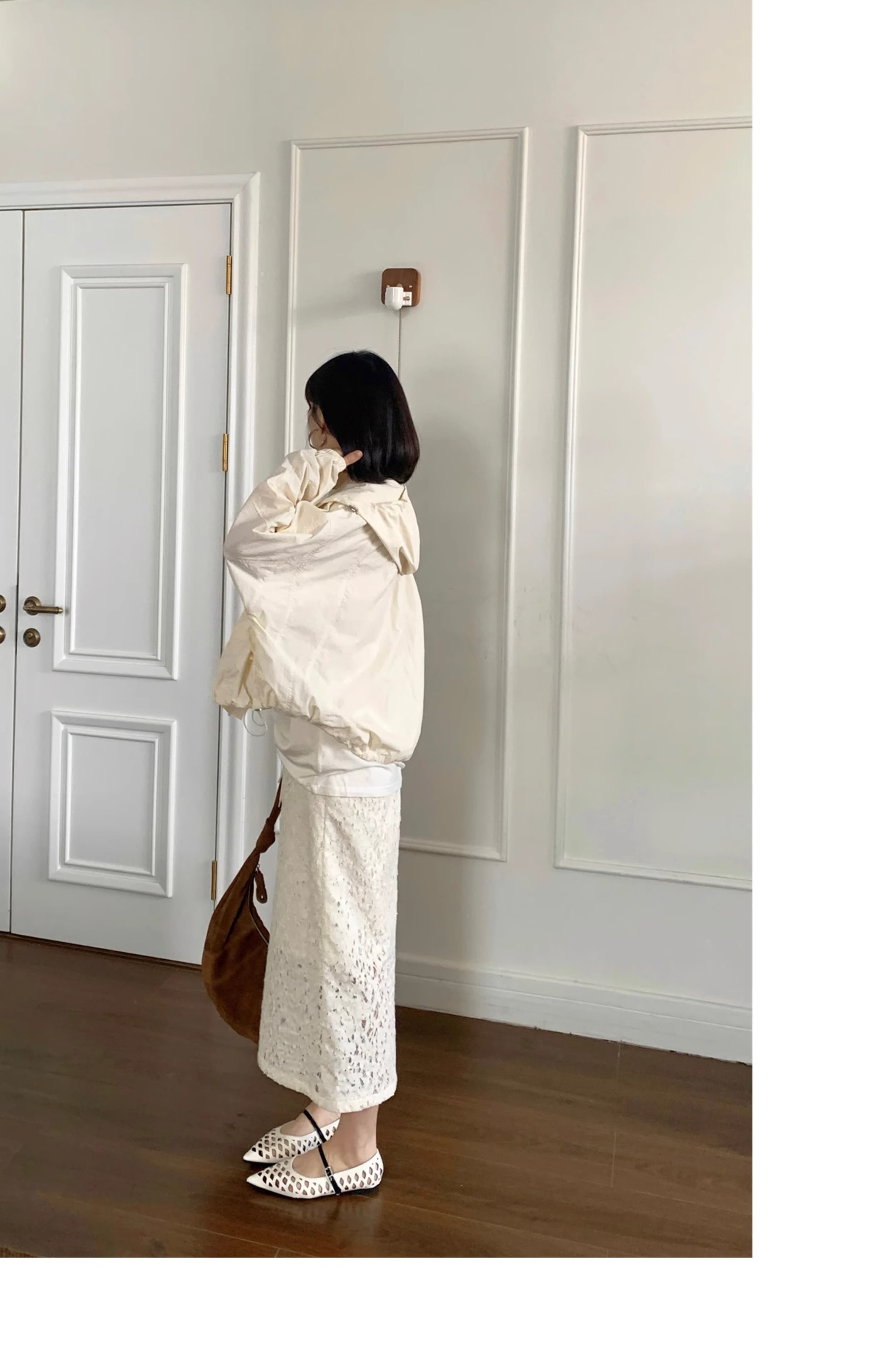 レーススカート 花柄透かし編み上品ペンシルスカート